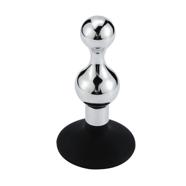 Small-Hourglass Metal Butt Plug with Silicone Cup Base