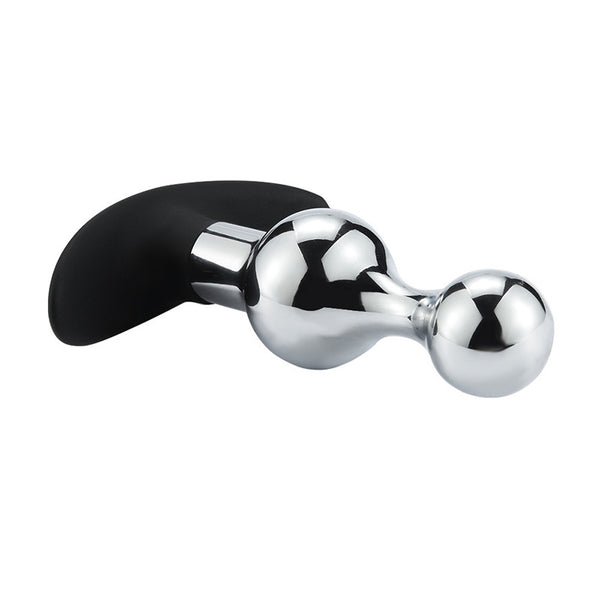 Small-Hourglass Metal Butt Plug with Silicone Anchor Base