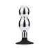 Large-Hourglass Metal Butt Plug with Silicone Cup Base