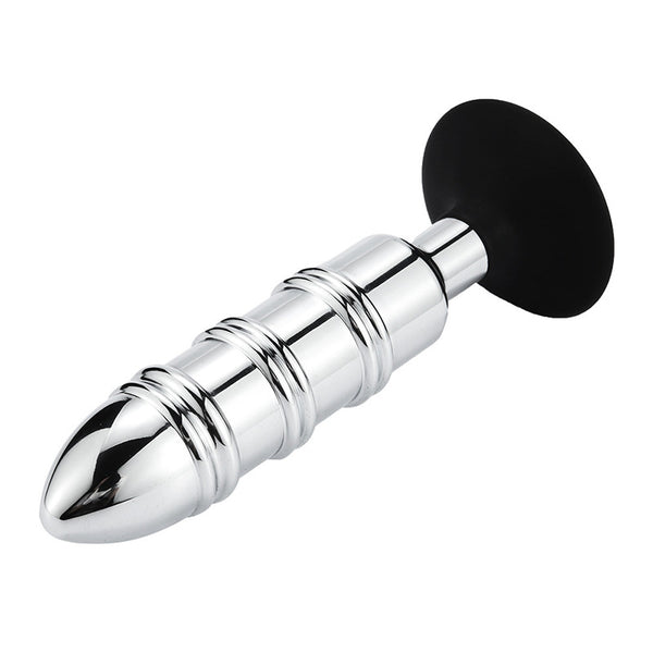 Rocket Metal Butt Plug with Silicone Cup Base