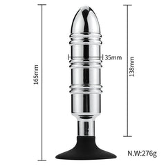 Rocket Metal Butt Plug with Silicone Cup Base