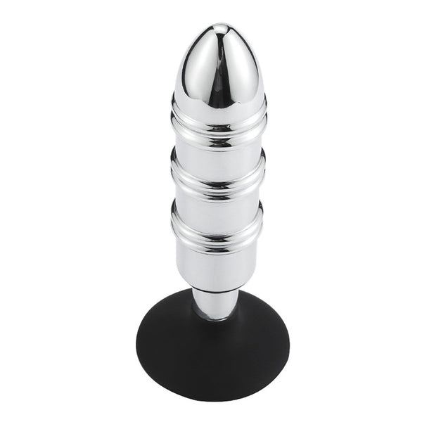 Rocket Metal Butt Plug with Silicone Cup Base