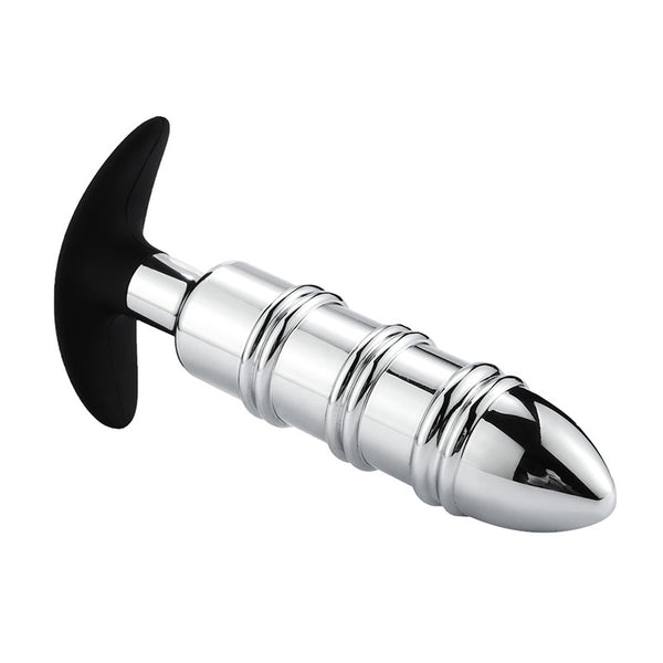 Rocket Metal Butt Plug with Silicone Anchor Base