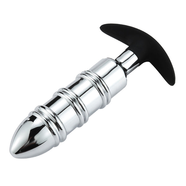 Rocket Metal Butt Plug with Silicone Anchor Base