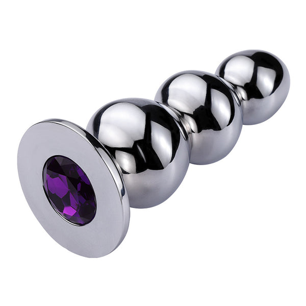 Bullet-shaped Jeweled Metal Butt Plug