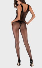 Sleeveless Rhinestone Fishnet Bodystocking