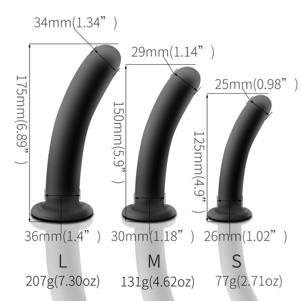 3 Sizes Available Black Silicone Butt Plug