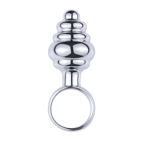 3 Piece Set Metal Butt Plug with Finger Loop