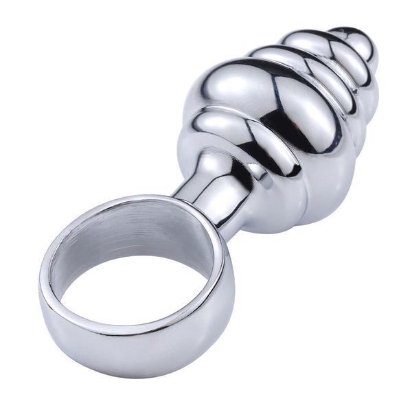 3 Piece Set Metal Butt Plug with Finger Loop