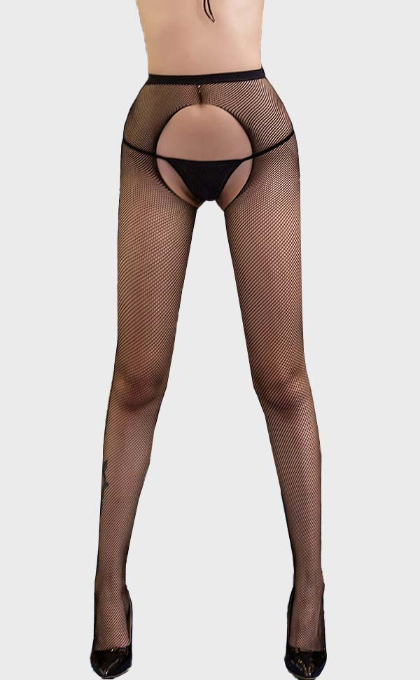 Seamless Crotchless Fishnet Pantyhose