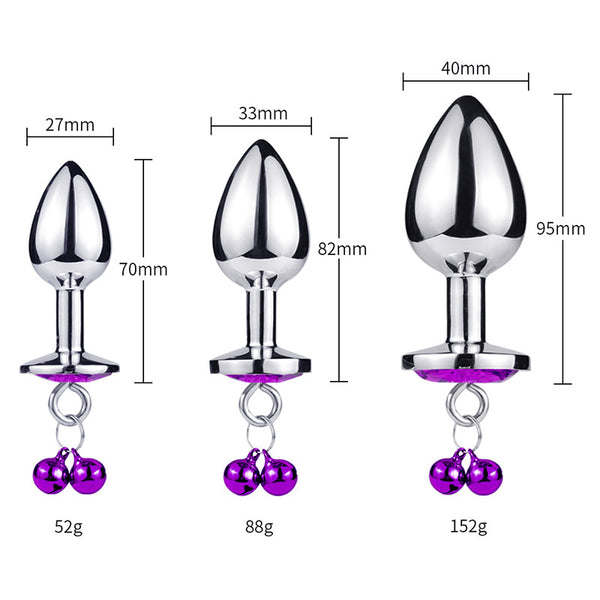 Random Jewel Color Heart-shaped Bell Butt Plug