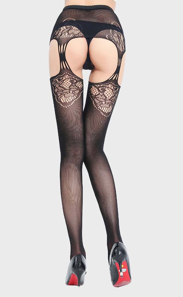 Fishnet Lace Top Suspender Pantyhose