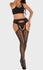 Pinstriped Lace Net Suspender Pantyhose