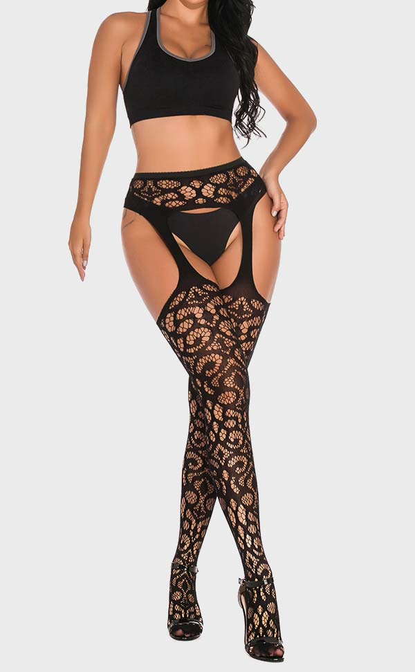 Fishnet Lace Garter Pantyhose