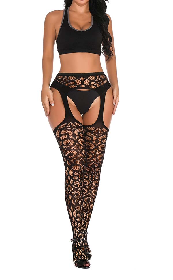 Fishnet Lace Garter Pantyhose