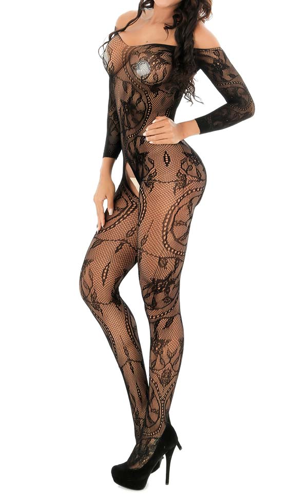 Large Floral Pattern Bodystockings