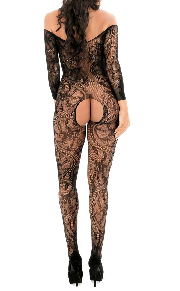 Large Floral Pattern Bodystockings