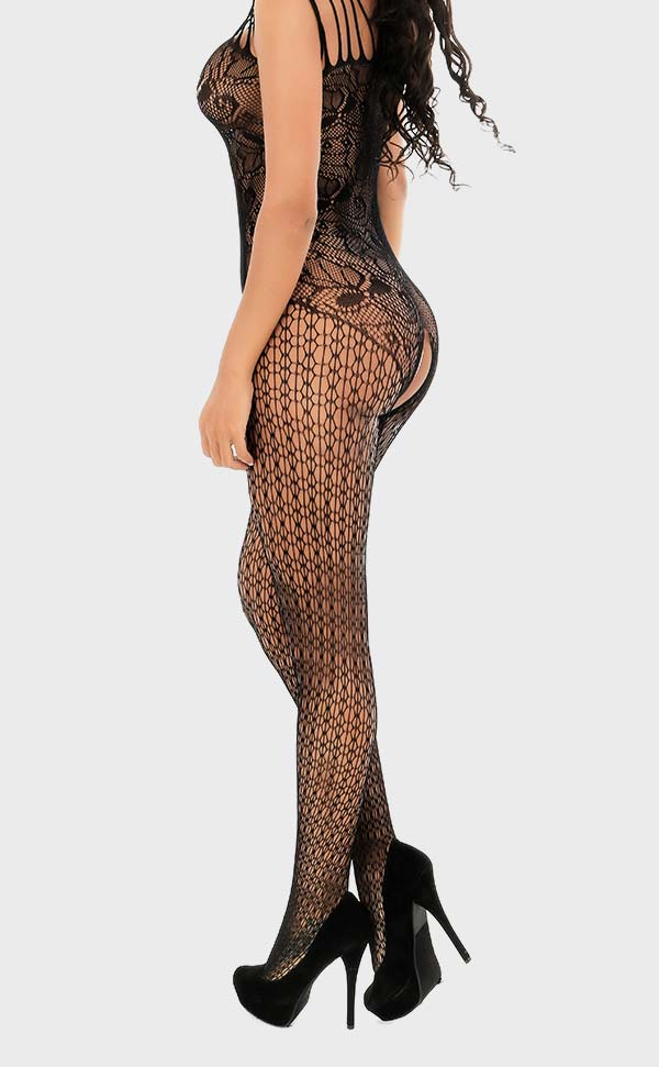 Open Crotch Fishnet and Lace Bodystocking