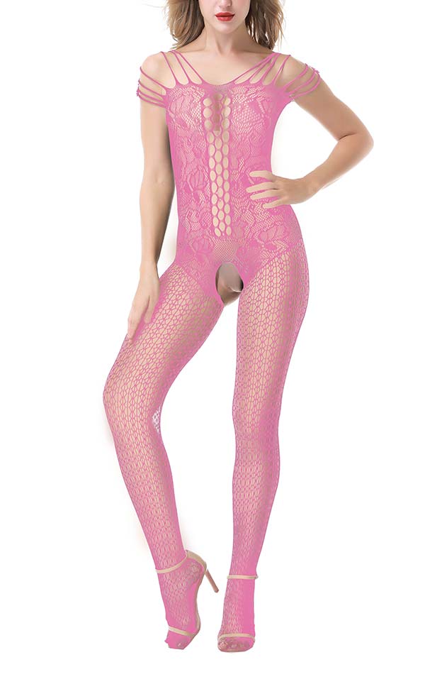 Open Crotch Fishnet and Lace Bodystocking