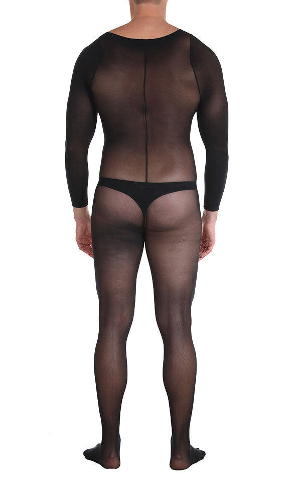 30D Semi Sheer Long Sleeve Bodystockings