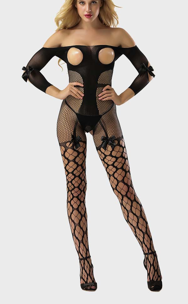 Open Cup Fishnet Bodystocking