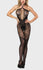 Jacquard Lace Halter Fishnet Bodystocking