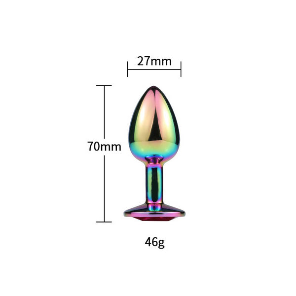 Jeweled Rainbow Princess Butt Plug, 3 Sizes