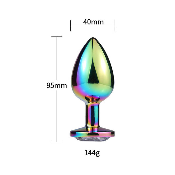 Jeweled Rainbow Princess Butt Plug, 3 Sizes