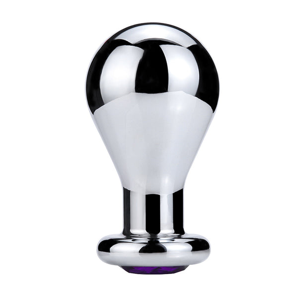 Extra Large Bulb-shaped Jeweled Metal Butt Plug