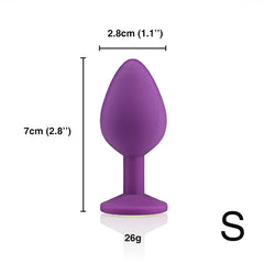 Small Random Jeweled Color Silicone Butt Plug