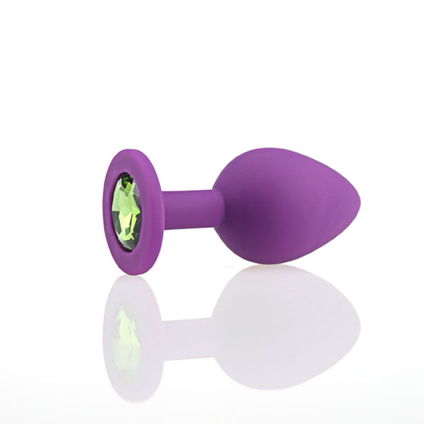 Small Random Jeweled Color Silicone Butt Plug