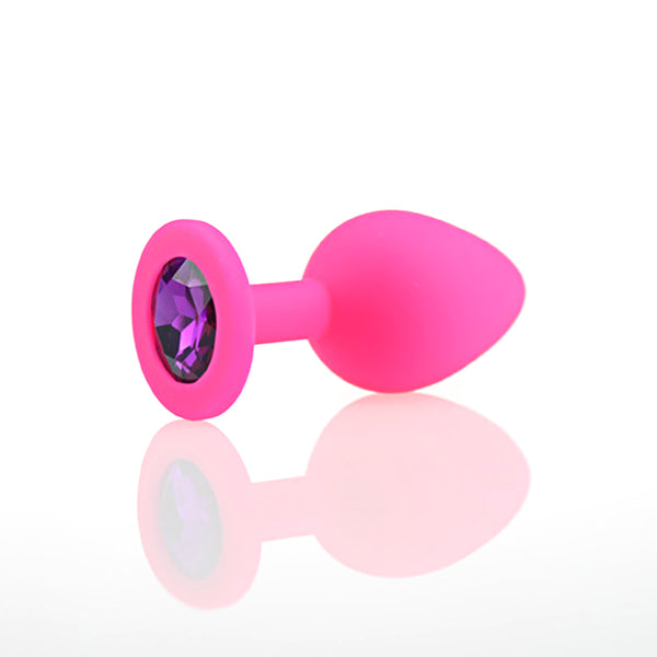 Medium Random Jeweled Color Silicone Butt Plug