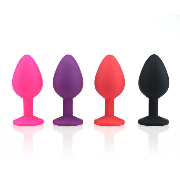 Large Random Jeweled Color Silicone Butt Plug