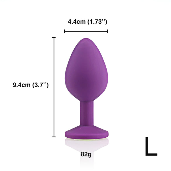 Large Random Jeweled Color Silicone Butt Plug