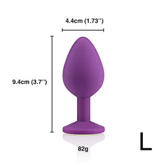 Large Random Jeweled Color Silicone Butt Plug