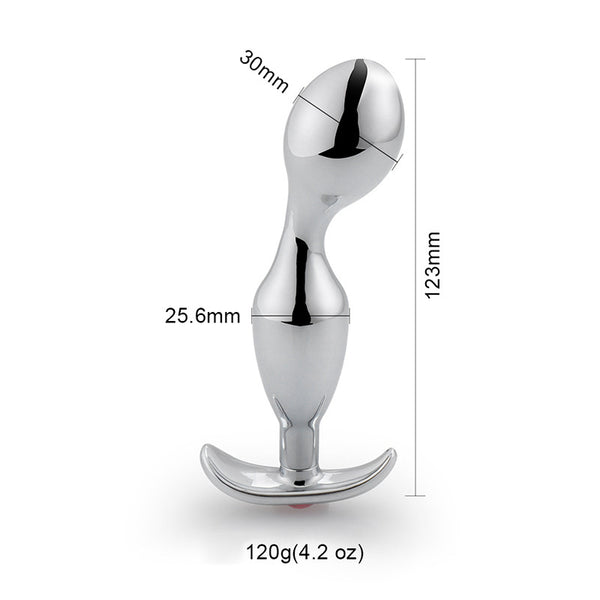 Jeweled Stainless Steel Butt Plug T-bar