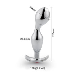 Jeweled Stainless Steel Butt Plug T-bar