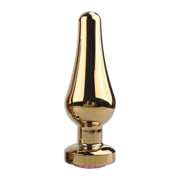 Gold Tapered Jeweled Metal Butt Plug