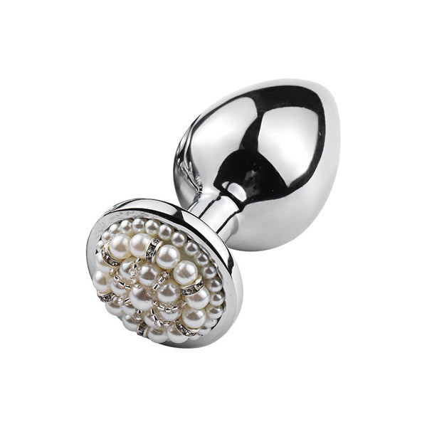 White Pearl Metal Butt Plug