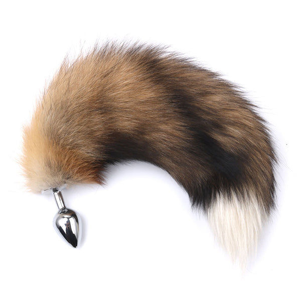 16'' Brown Fox Tail Butt Plug- Large