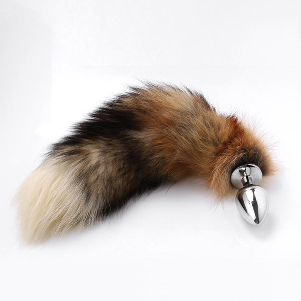 16'' Brown Fox Tail Butt Plug- Large