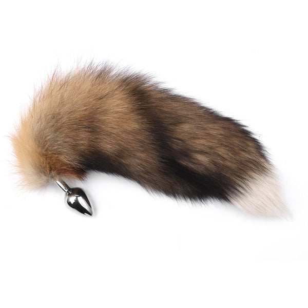 16'' Brown Fox Tail Butt Plug- Large