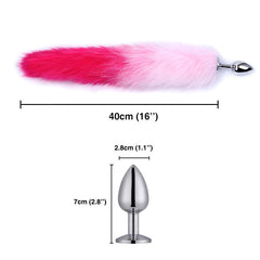 pink and white 16" butt plug