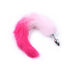 pink tail butt plug with white