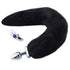 16” Screwed Black Fox Tail Metal Butt Plug