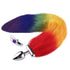 16” Screwed Rainbow Fox Tail Metal Butt Plug