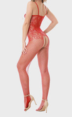 Christmas Sling Fishnet Crotchless Bodystockings