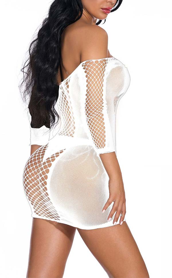 Diamond Net Sleeved Dress