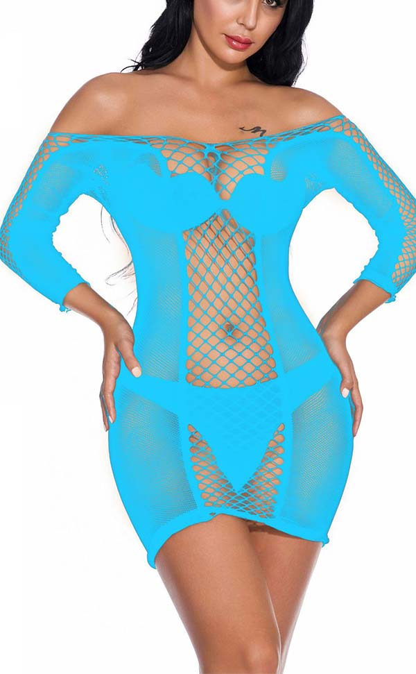 Diamond Net Sleeved Dress