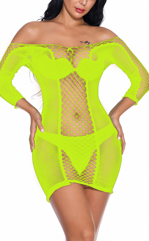 Diamond Net Sleeved Dress